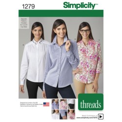 1279 THREADS LONG SLEEVE BUTTON SHIRT PATTERN 6-14 B.C.D. CUP
